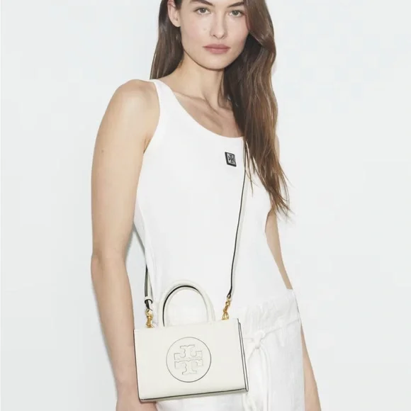 Tory Burch Cream Mini Ella Bio Tote - Picture 4 of 6